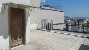 Elevator door at the roof